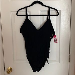 Black one piece bathing suit